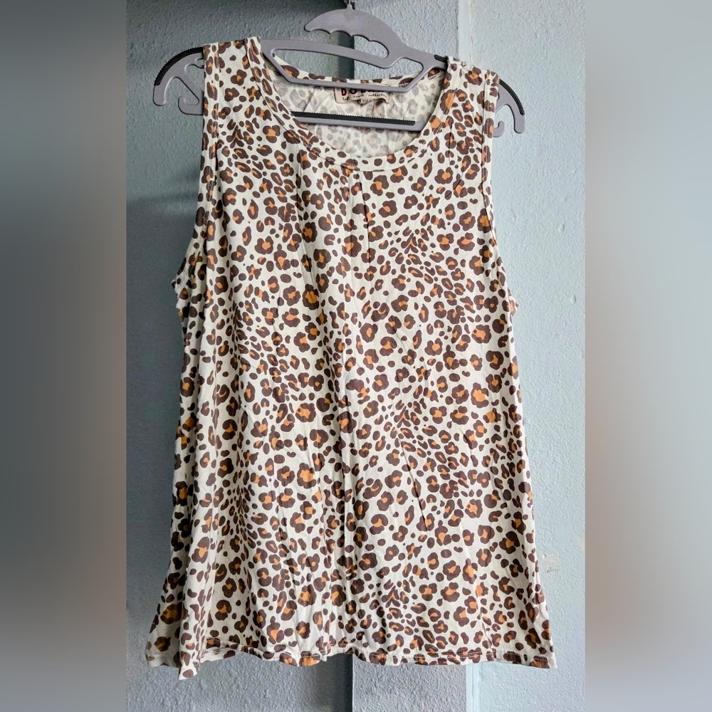 Dolan Brown and Cream Leopard Tank Top